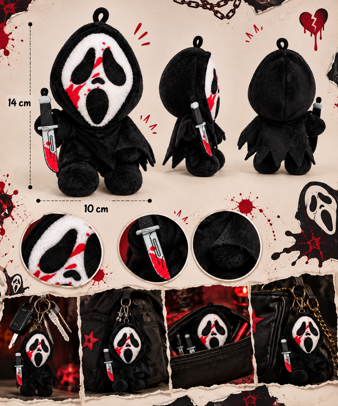 Scream-Llavero Terrorificamente Adorable